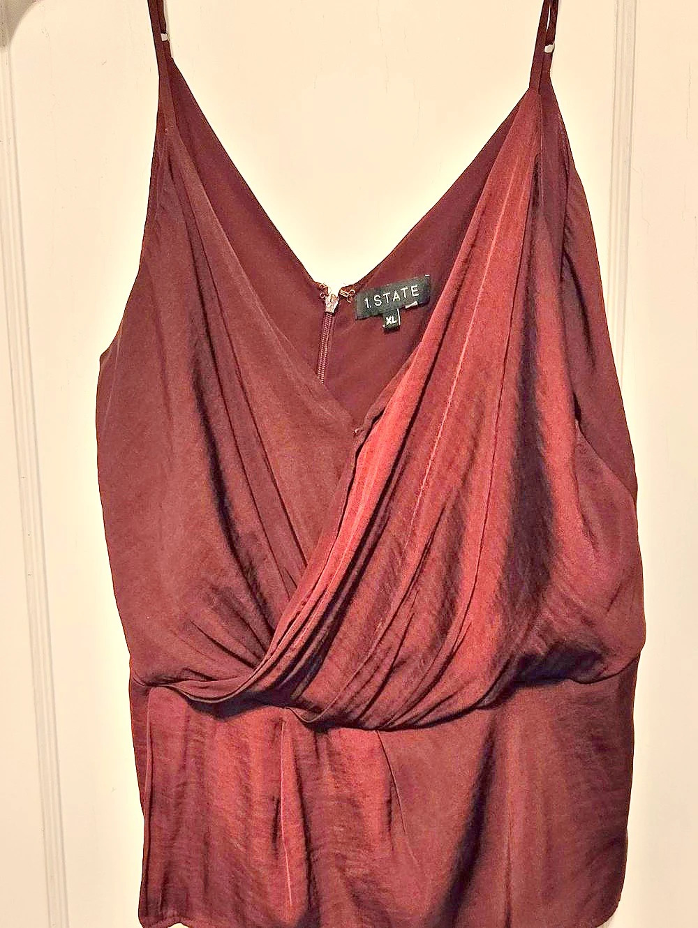 1.STATE Burgundy Draped Camisole Size XL
